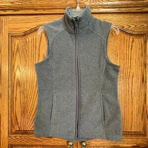 Lands End Vest Women's Small (6-8) Grey Fleece Full Zip